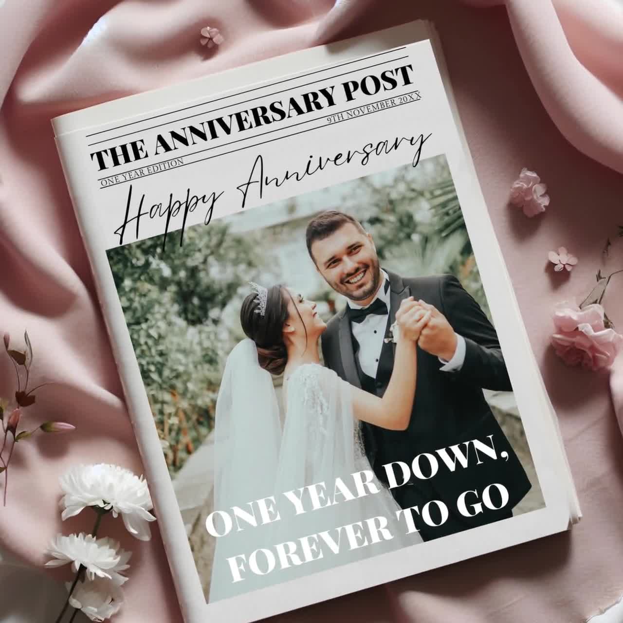 First Wedding Anniversary Newspaper Template, Editable Paper Anniversary  Program, Printable One Year Anniversary Canva Newspaper Template - Etsy, image size:1280x1280