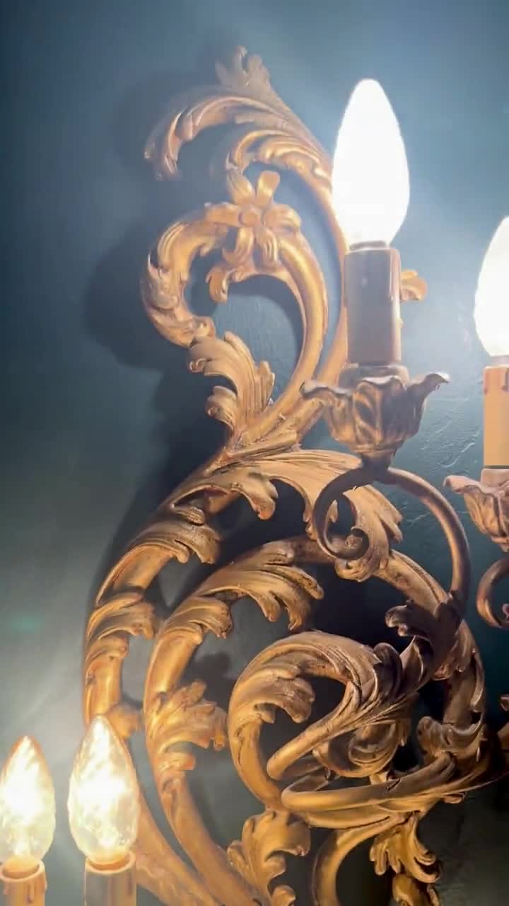 Fabulous Large Italian Rococo Style Carved and Gilded Wood and