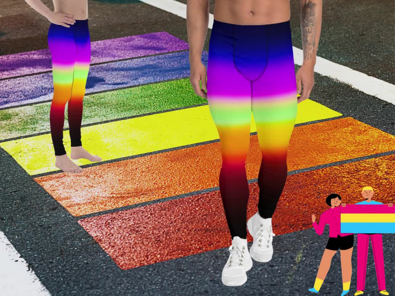 Rainbow Pride Striped Meggings for Men Activewear Leggings LGBT