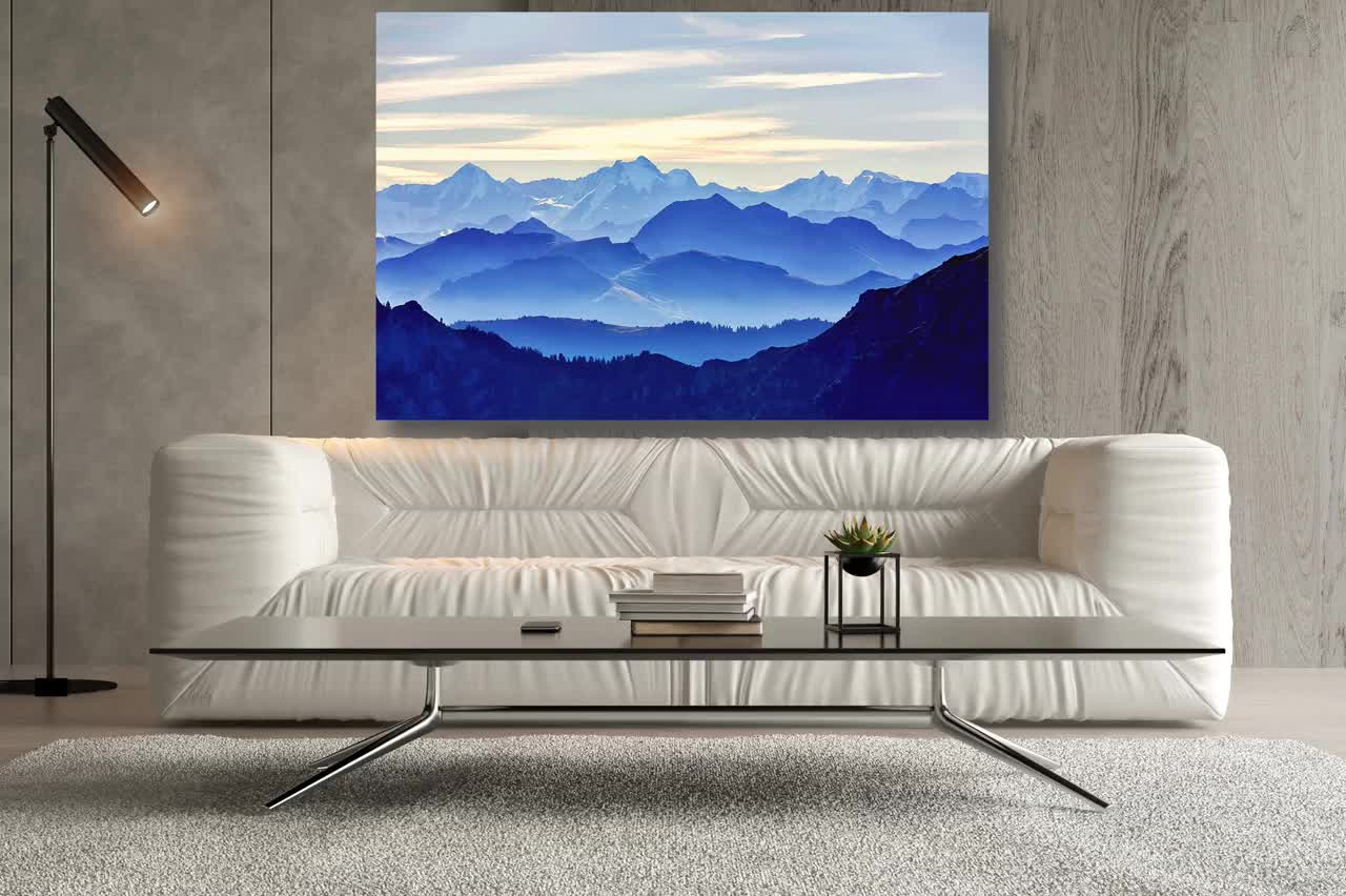 Mountain Colors - Stretched Canvas Panel Ready to Hang Wall Art Green Mountains Smoky popular Tennessee North Carolina Vermont