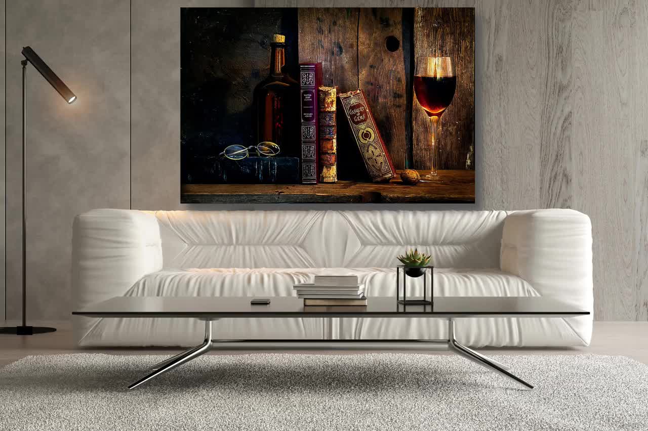 Obras de arte de vino para paredes, cuadros vintage para cocina, champán,  arte de pared enmarcado, arte motivacional para bar, esquina, restaurante