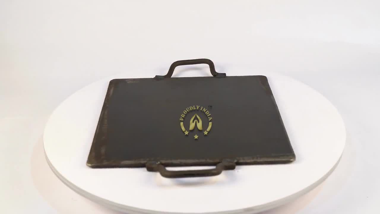 Proudly India Cast Iron Square Dosa Tawa for Paper Roast Making