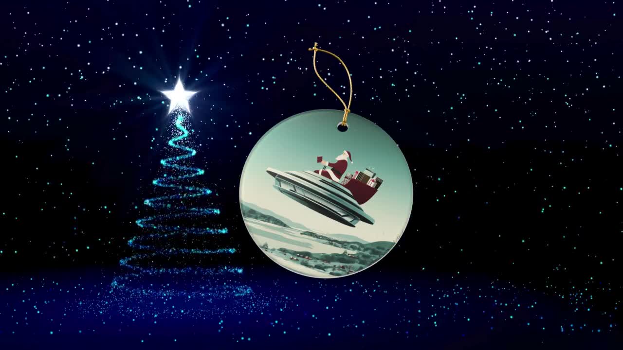 奇妙なサンタUFOクリスマスオーナメント：エイリアン誘拐ホリデー