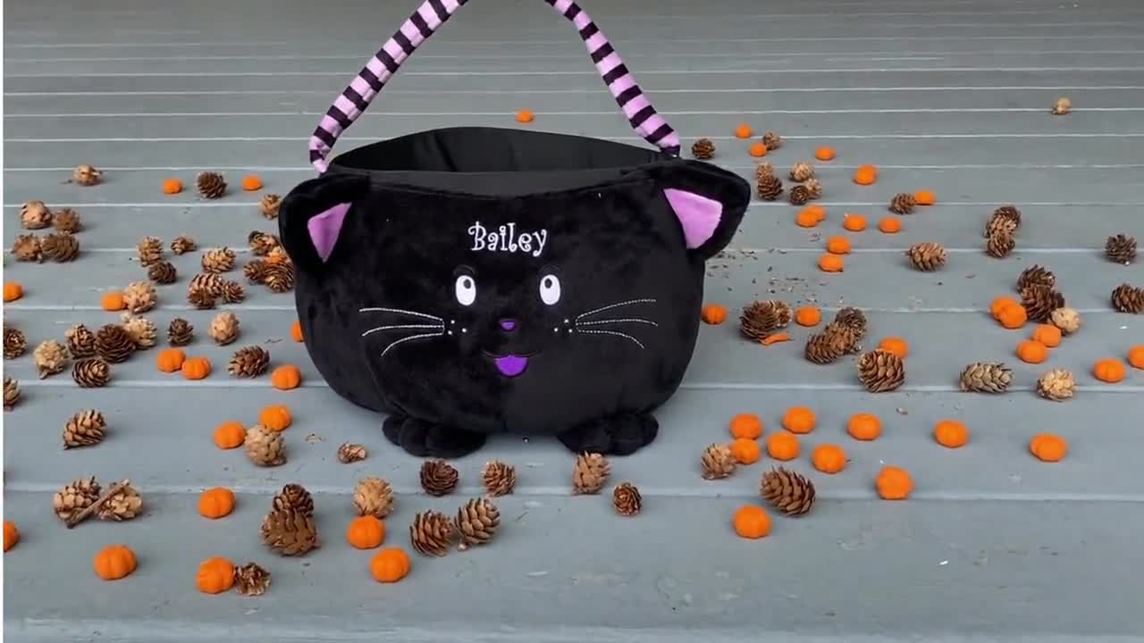 Bath & Body Works Black Cat Cosmetic Mini Backpack Bag Straps Halloween