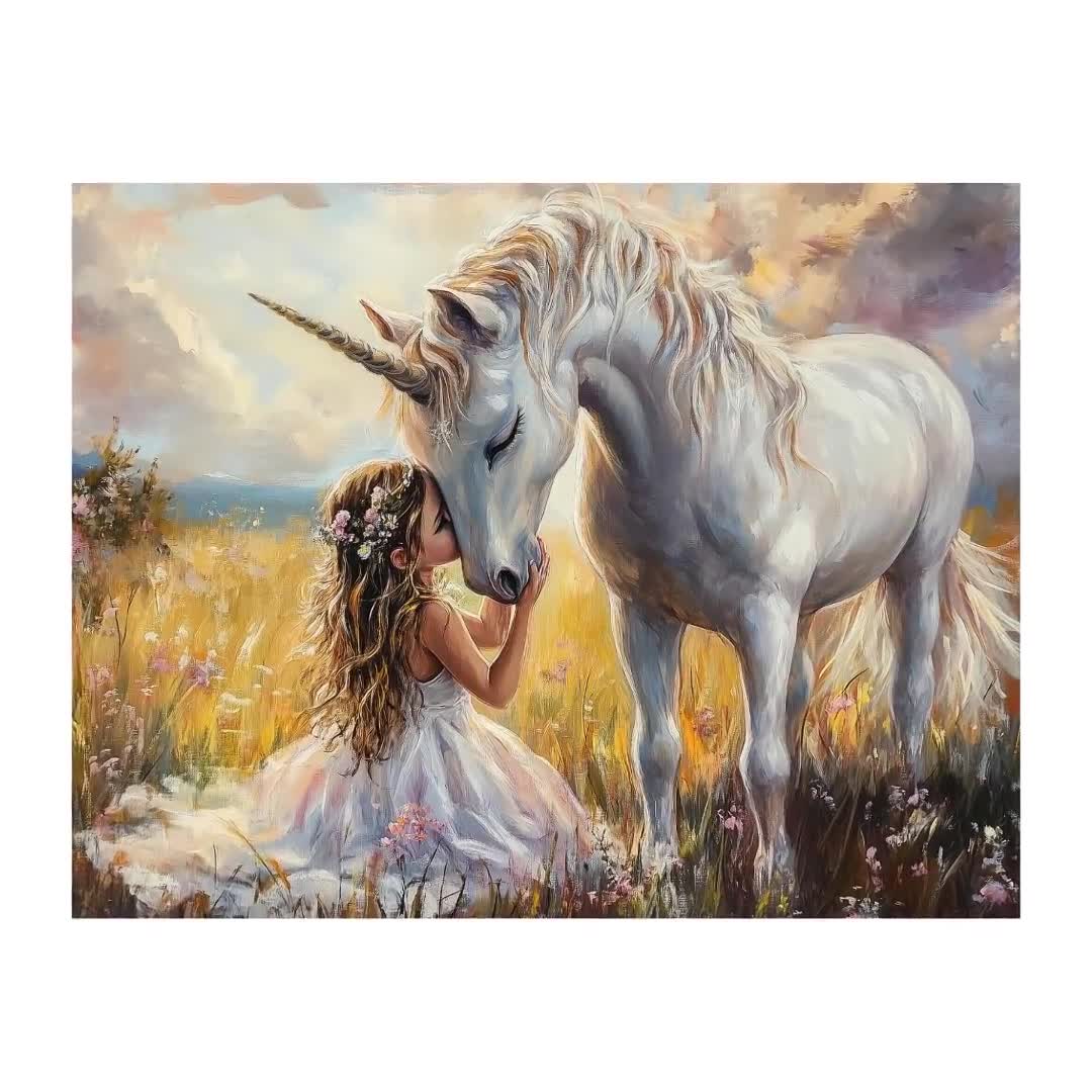 保育園のユニコーンの壁アート ユニコーンのプリント 魔法の保育園の