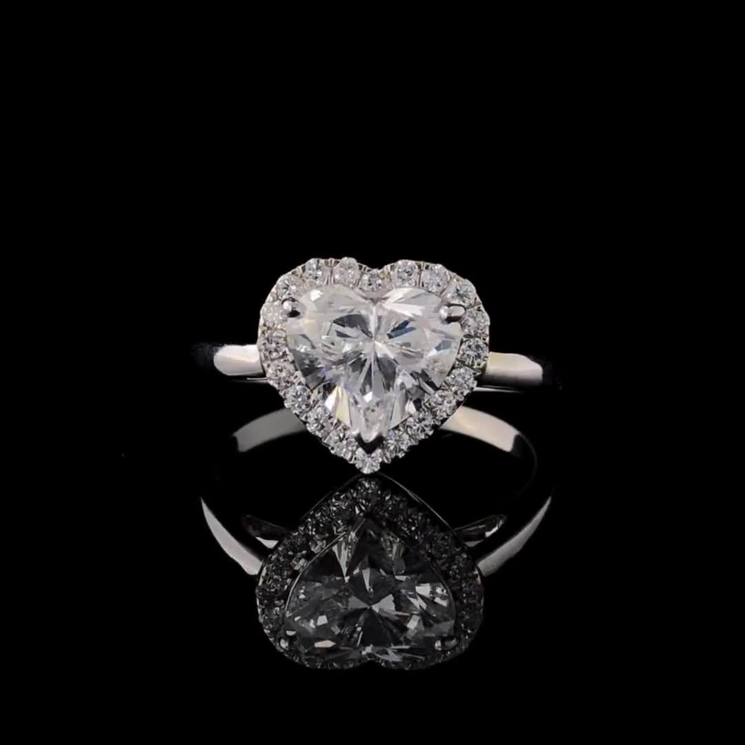 Gorgeous Heart Cut 2024 1.50CT Moissanite Diamond Engagement Ring, 14K White Gold, Proposal Ring, Valentine Gift, Romantic Gift, Anniversary Ring