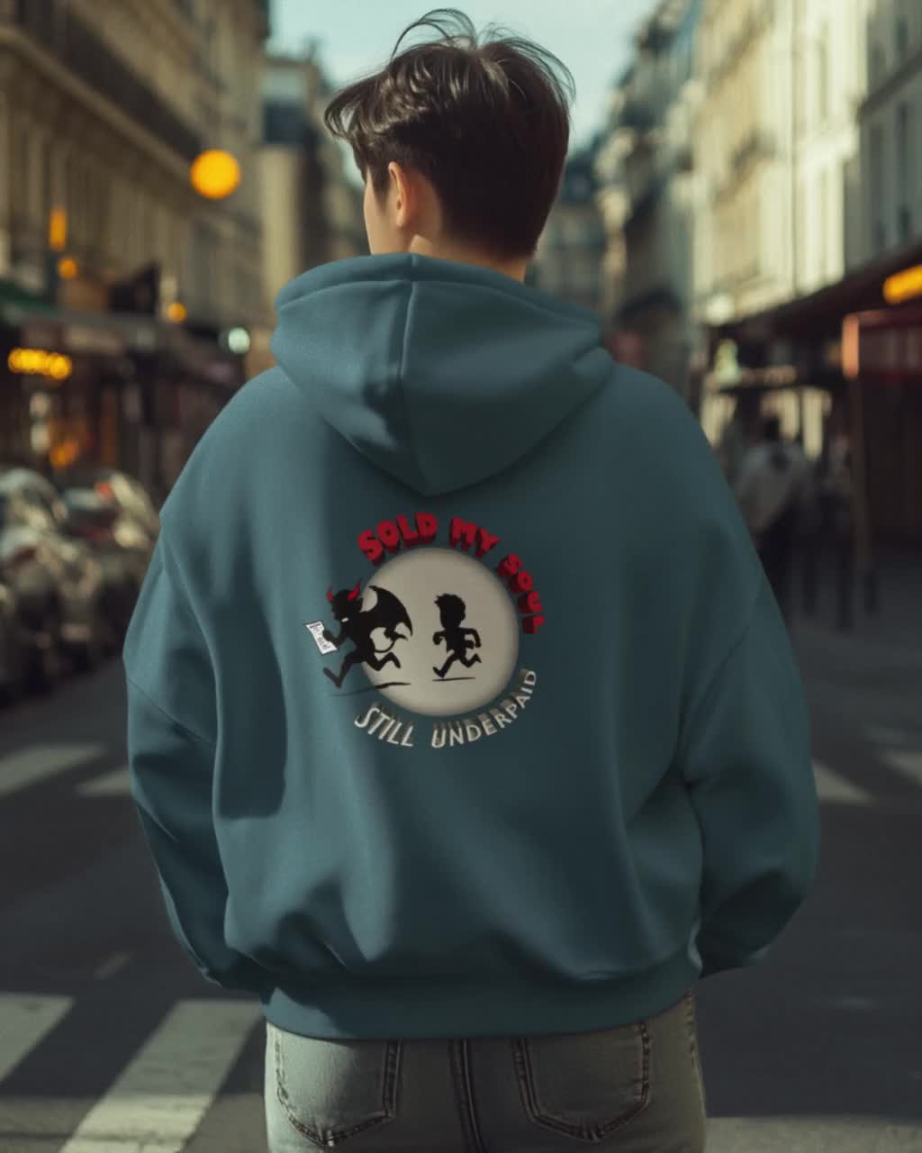 Chasing the Devil Hoodie: Sold My Soul, Still Underpaid, DTF