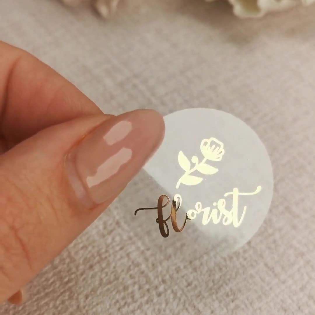 Personalized gold foil stickers, used for wedding gifts, custom name  business transparent labels - AliExpress