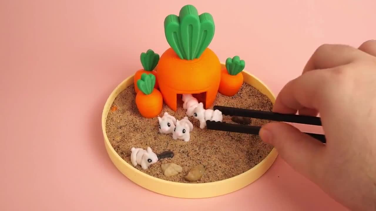 Bunny Zen Garden - Fidget Desk Sandbox - Cubicle Decor - Office