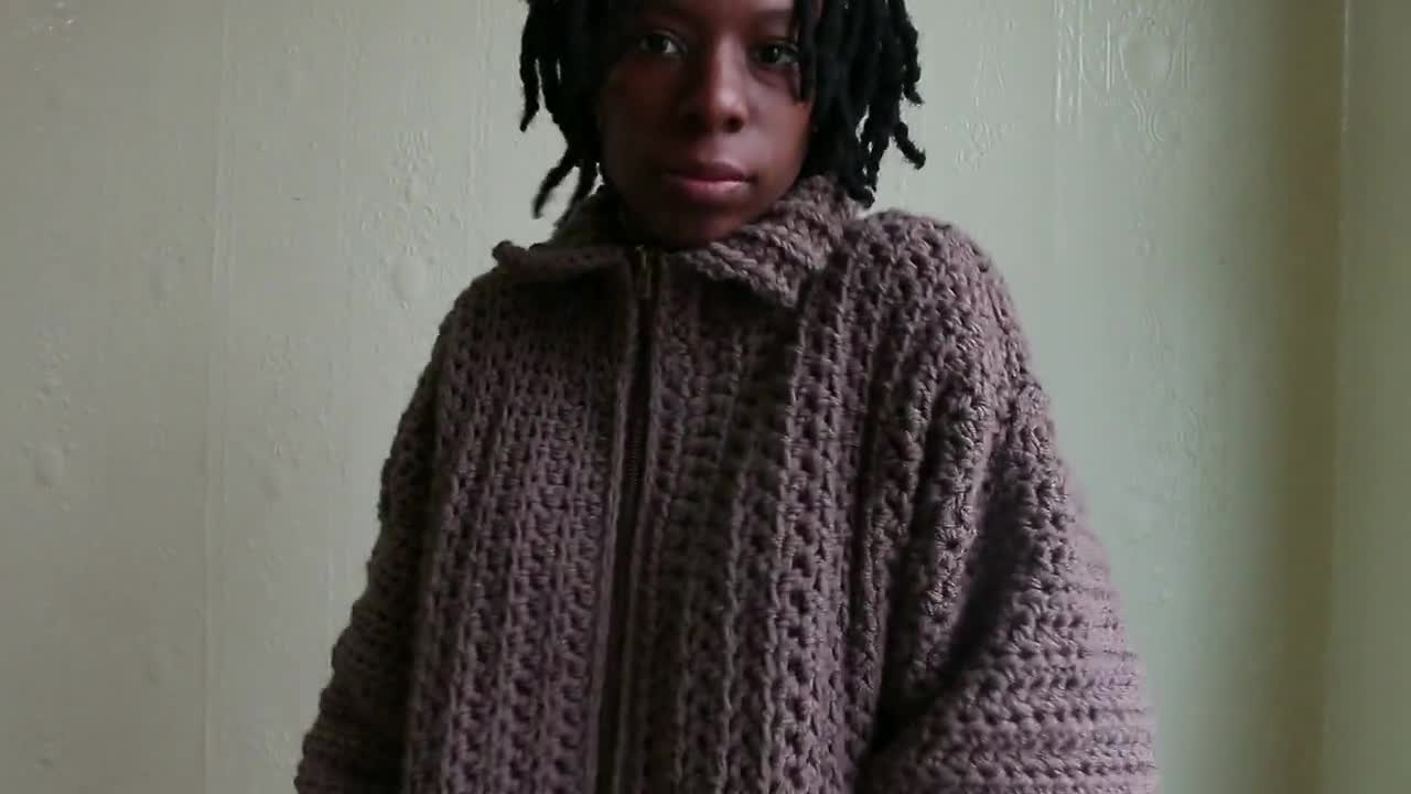 Crochet Jacket With Pockets and Zipper (no Sewing Machine