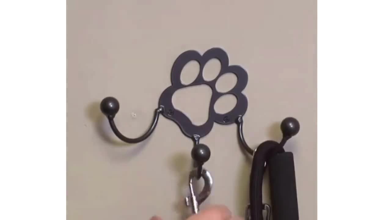 Dog Leash Holder 🐶❤️  3 Hook Metal Dog Paw Shape Leash Holder for Wall –  PracticalArt