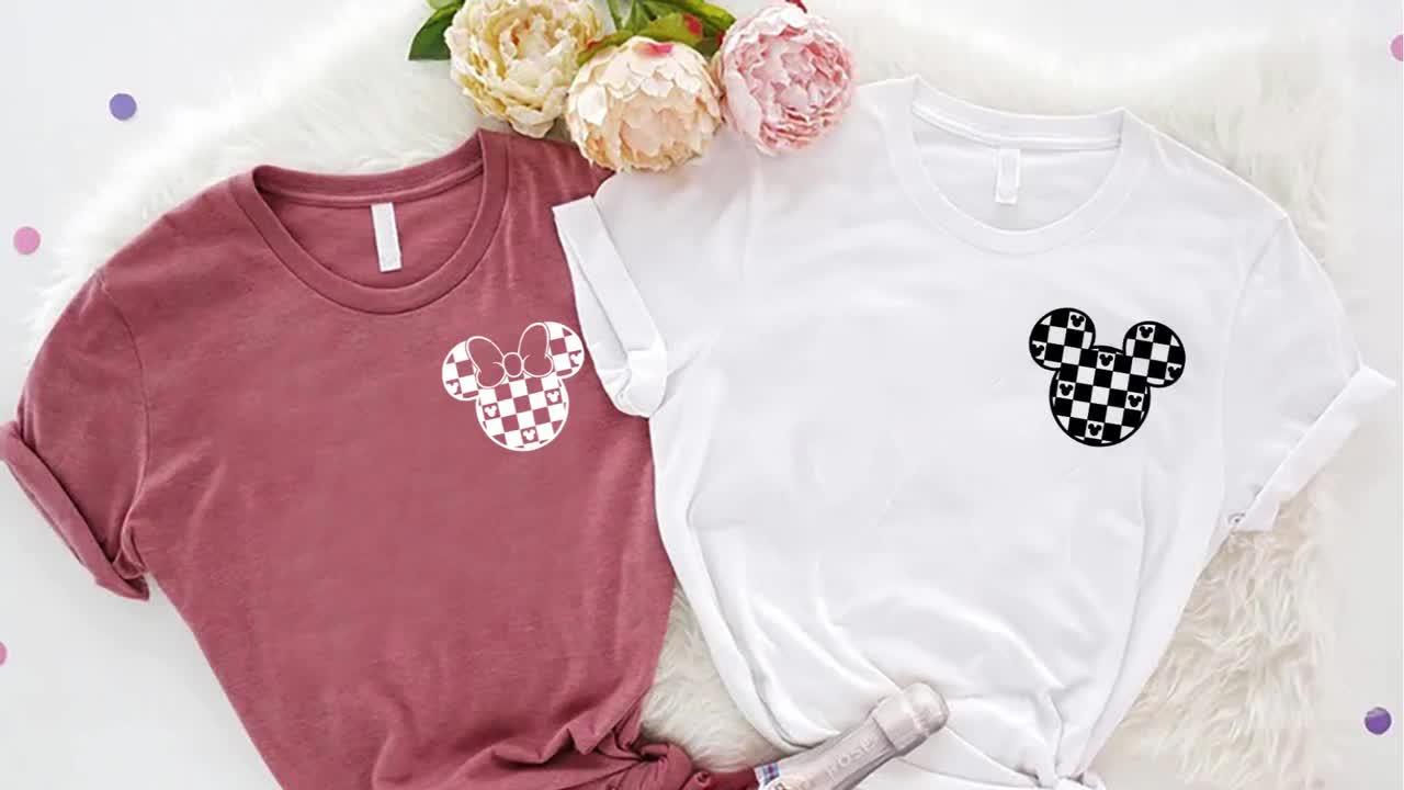 Retro Disney Vacation Shirts,Checkered Mickey or Minnie Matching Couple Tee,Disneyworld Trip Family Group Tshirt,Disneyland Gift for Him/Her video poster