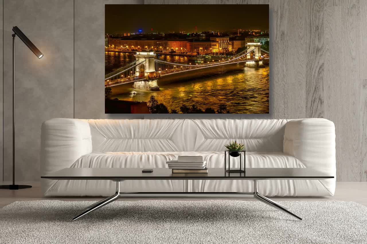 Széchenyi Chain Bridge Budapest Canvas Wall Art, Large Framed Budapest  Print Wall Decor, Aesthetic Room Decor for Office, Living Room Art -  UK