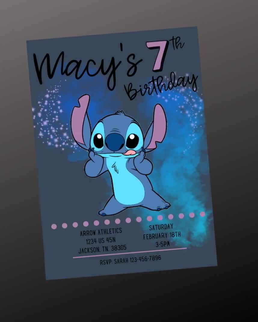 Lilo And Stitch Invitation - Instant Download