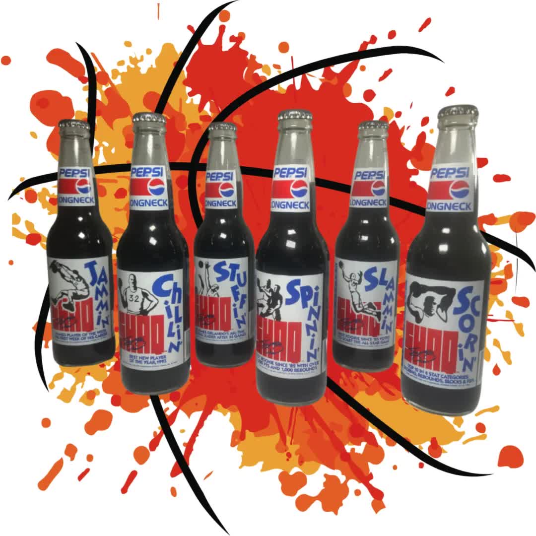 Vintage 1992 Pepsi Shaq Attack Longneck Bottle, Collectible Pop