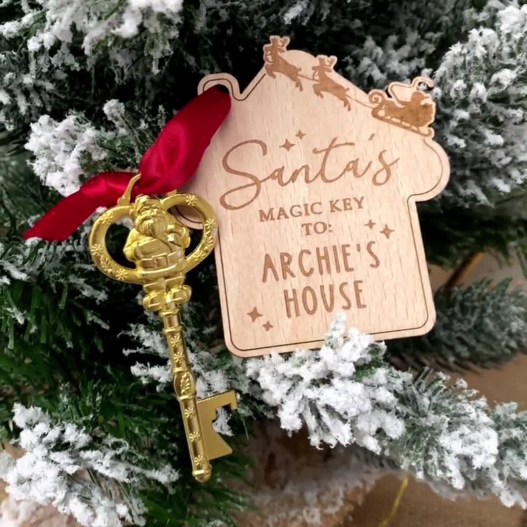 Personalised Santa's Magic Key Christmas Decoration Keepsake Decorative Golden  Santa Key With Tag Kids Christmas Eve Box Fun 