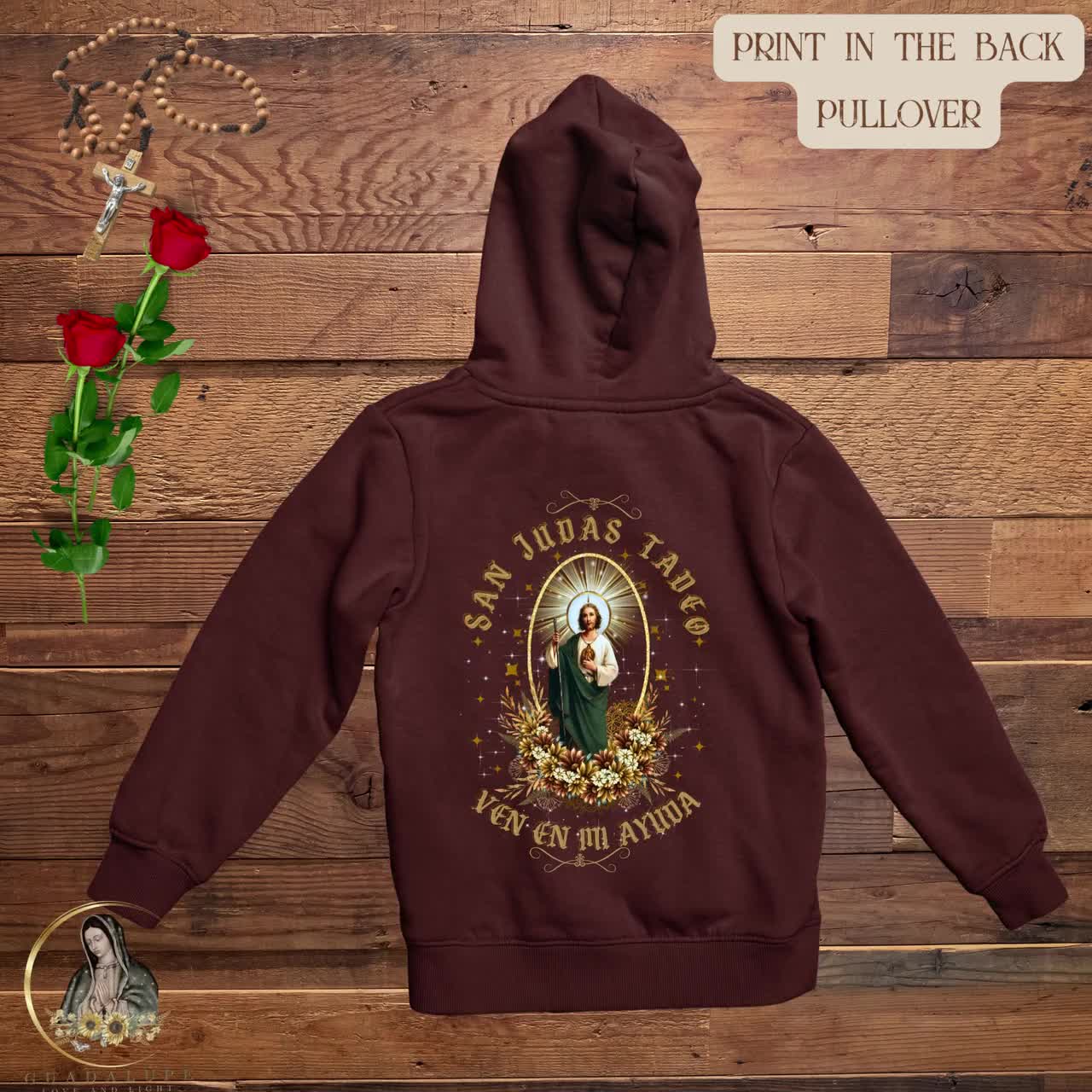 San Judas Tadeo Hooded Sweatshirt, Vintage Catholic Clipart St. Jude  Thaddeus Hoodie, Catholic Patron Devotional Gifts