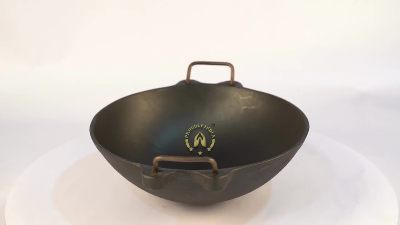  Marshal 11 INCH INDIAN PURE IRON LOHA KADHAI DEEP FRYING PAN  KADHAI FOR FRYING, COOKING: Home & Kitchen