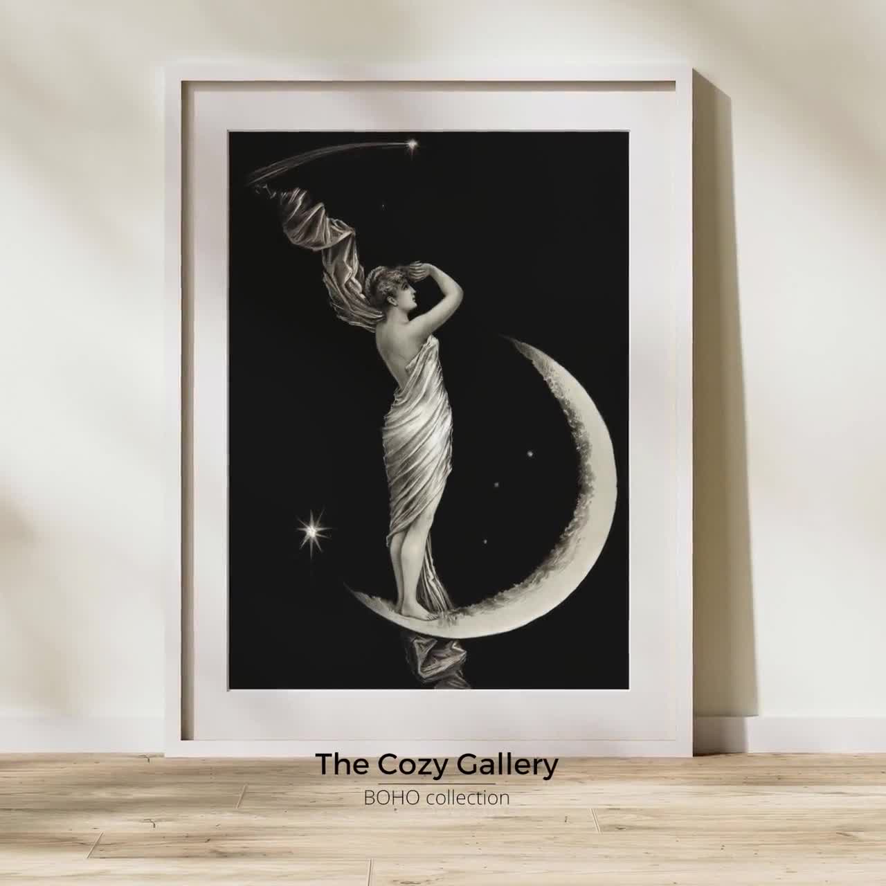 「MOON.」CLARITY ART Moon Vintage Mystic Whimsy Printable Art, Halloween Gothic