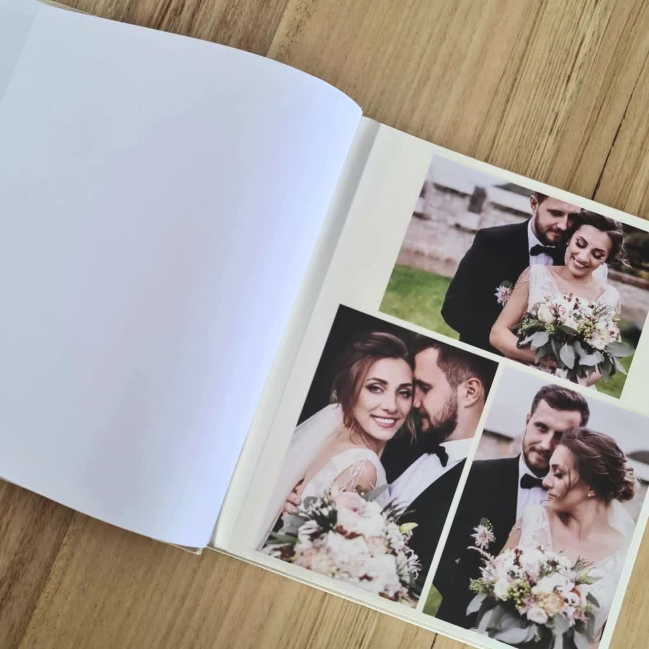 Personalised Linen Wedding Photo Album - Wedding Anniversary Gift - Couple  Engagement Names and Date - Gift for husband - Gift For Wife