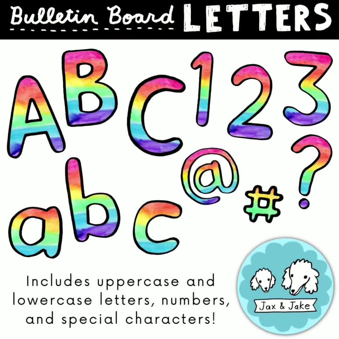 Rainbow Bulletin Board Letters | Classroom Décor