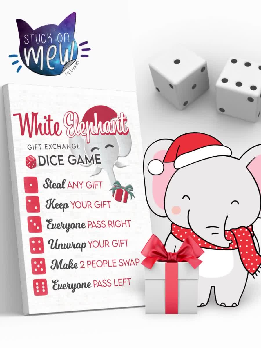 Christmas White Elephant Gift Exchange Rules Printable, Christmas Gift  Exchange Dice Game Rules, Christmas Game INSTANT DOWNLOAD CG13 