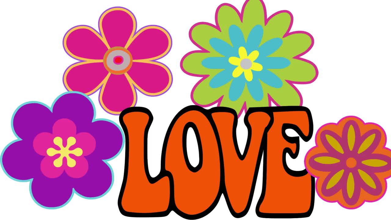 Retro Groovy Flower SVG, Peace Love Hippie Clipart (digital Files
