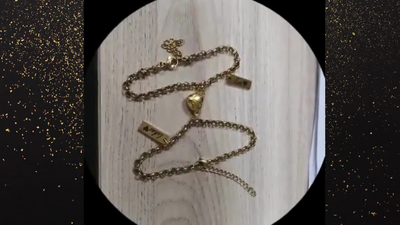 Bracciali Magnetici Di Coppia Corona Cuore - Gioielli Per Relazioni A Distanza - Regalo Per Fidanzati - Nero E Bianco