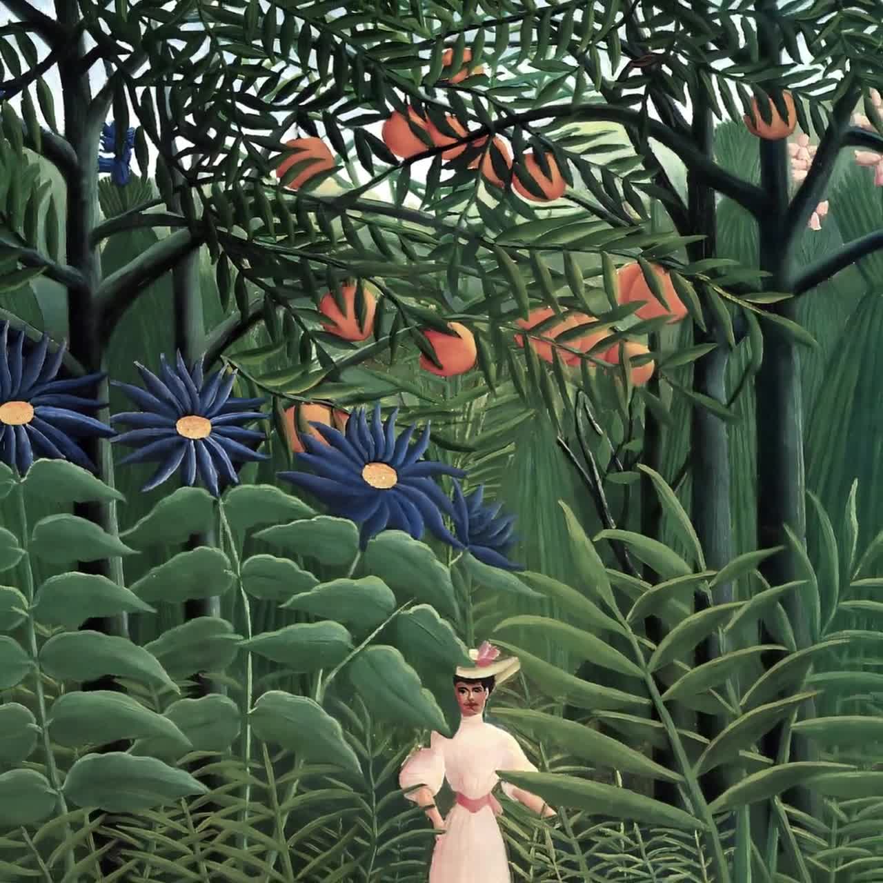 アンリ・ルソー「森を歩く女性」｜モダニズムの熱帯風景画｜植物
