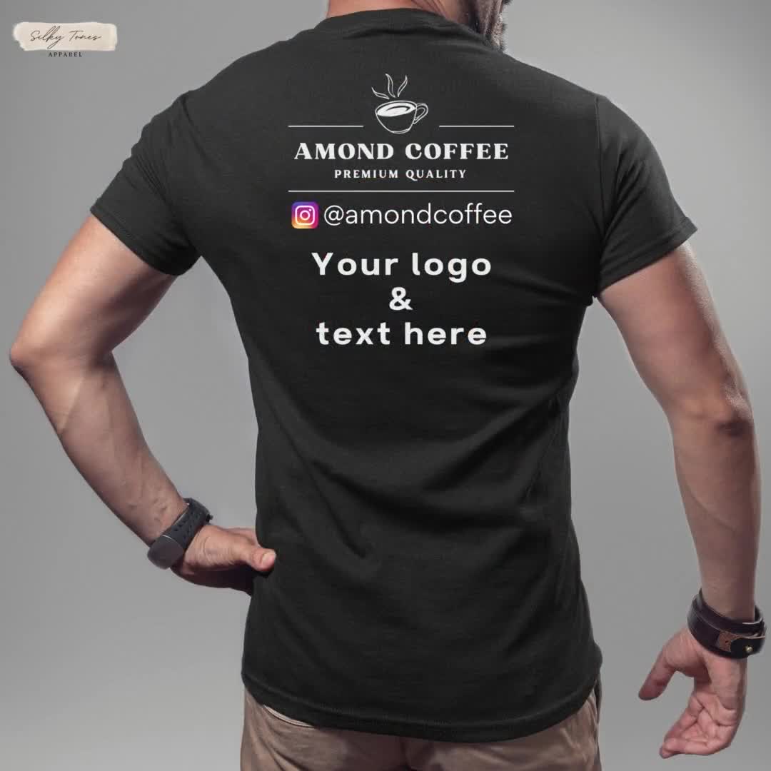 Camisetas personalizadas con estampados en la parte delantera y trasera,  camisetas personalizadas para empresas, camisetas personalizadas con el  logotipo de la empresa, ropa de trabajo personalizada ..., image size:1080x1080