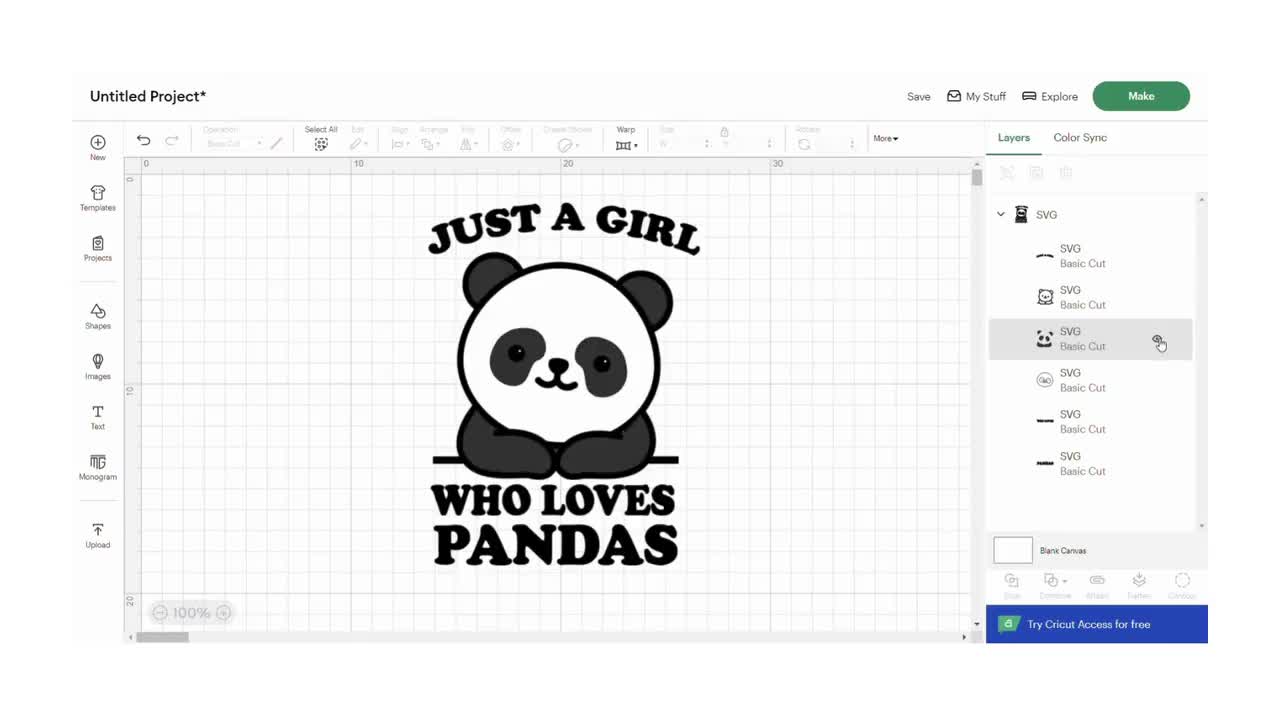 Panda Girl SVG: Panda Lover Shirt Design, Cricut Cut File (digital