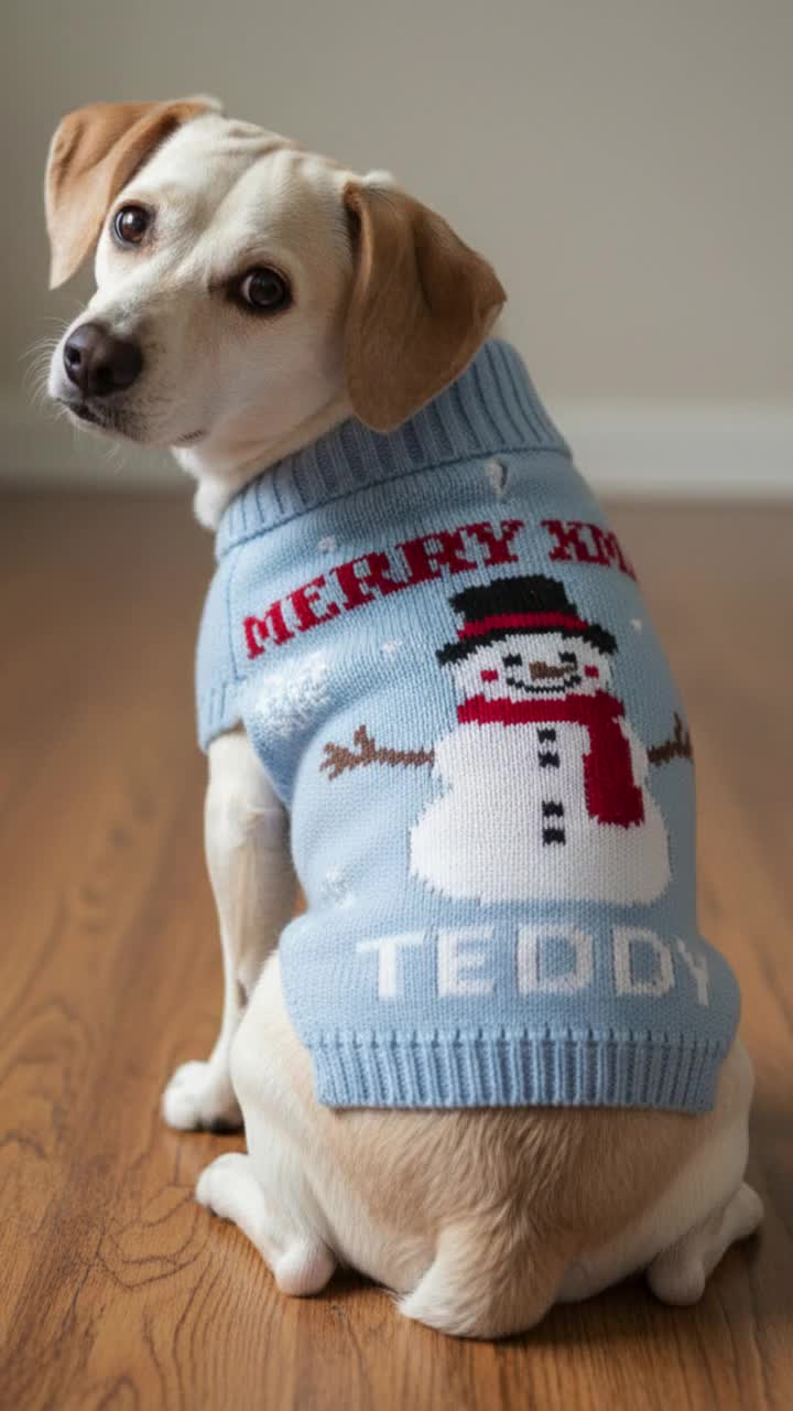 Personalized Christmas Dog Sweater with Name | Custom Knit Pet Sweater |  Holiday Dog Jumper | Warm Winter Sweater for Pets Gift