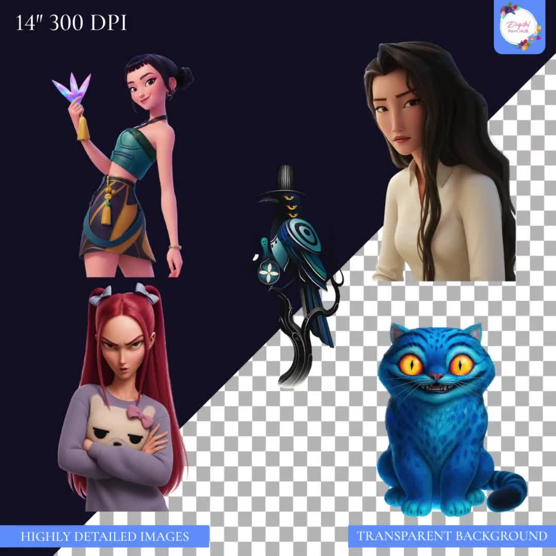 K Pop Demon Hunter Clipart, Saja Girls Saja Boys Png, Demon Hunter PNG, Instant Download (Huntrix, Rumi, Mira, Zoey, Saja Boys, Jinwoo) video poster