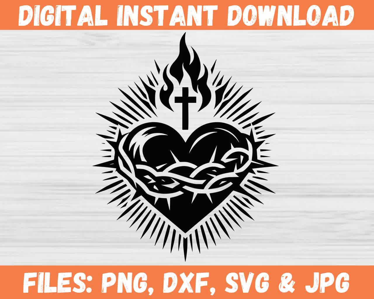 Sacred Heart SVG, Most Sacred Heart of Jesus, Religious Faith SVG,  Christian Heart SVG, Jesus Christ svg, Virgin Mary svg, Blood Heart svg, image size:1280x1024