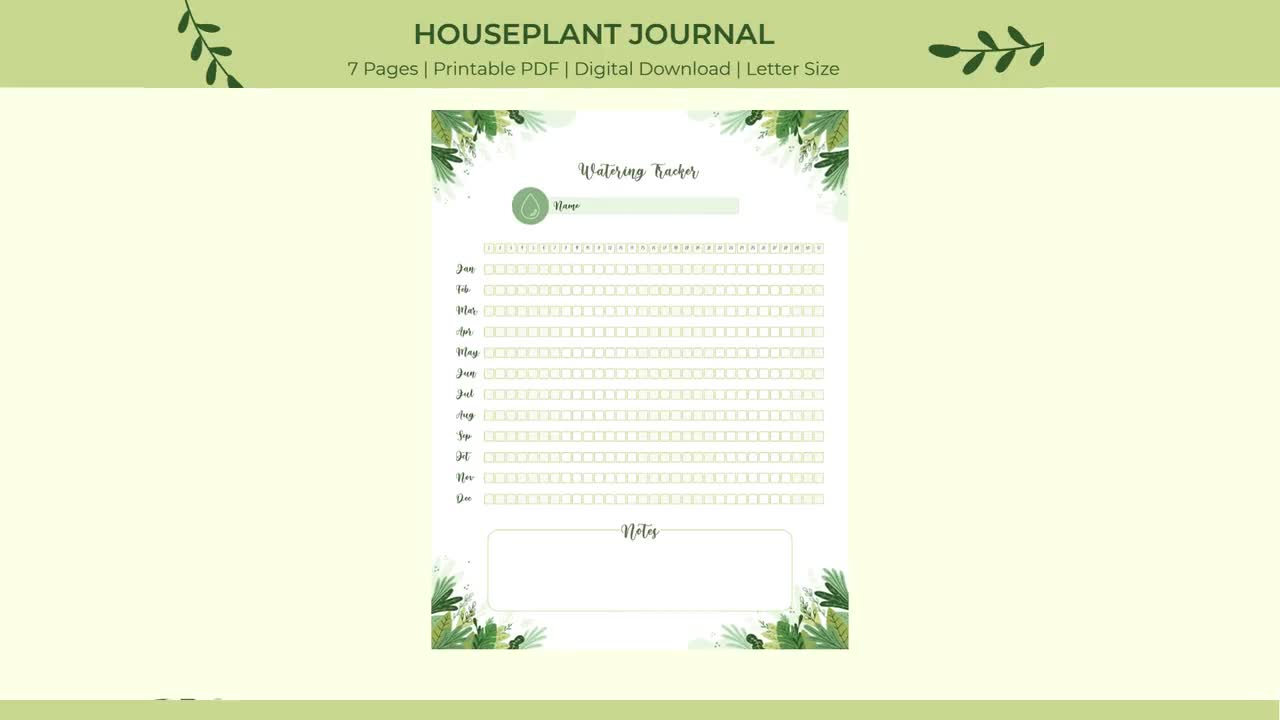 House plant Journal | Plant Planner Printable | Plant Care Tracker |  Printable Houseplant Care Bundle | A4-Letter Size | OneNote