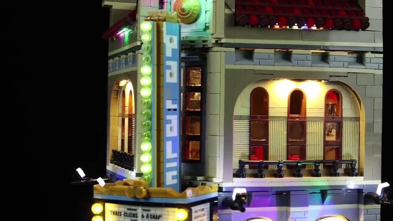 Kit d'éclairage LED pour Palace Cinema Compatible avec l'ensemble LEGO®  10232 -  France