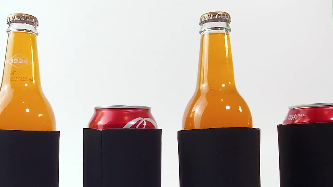 Bulk Can Coolers (25-Pack) Blank Foam Sleeves Plain Soft Insulated Blanks for Soda, Beer, Water Bottles (Black)