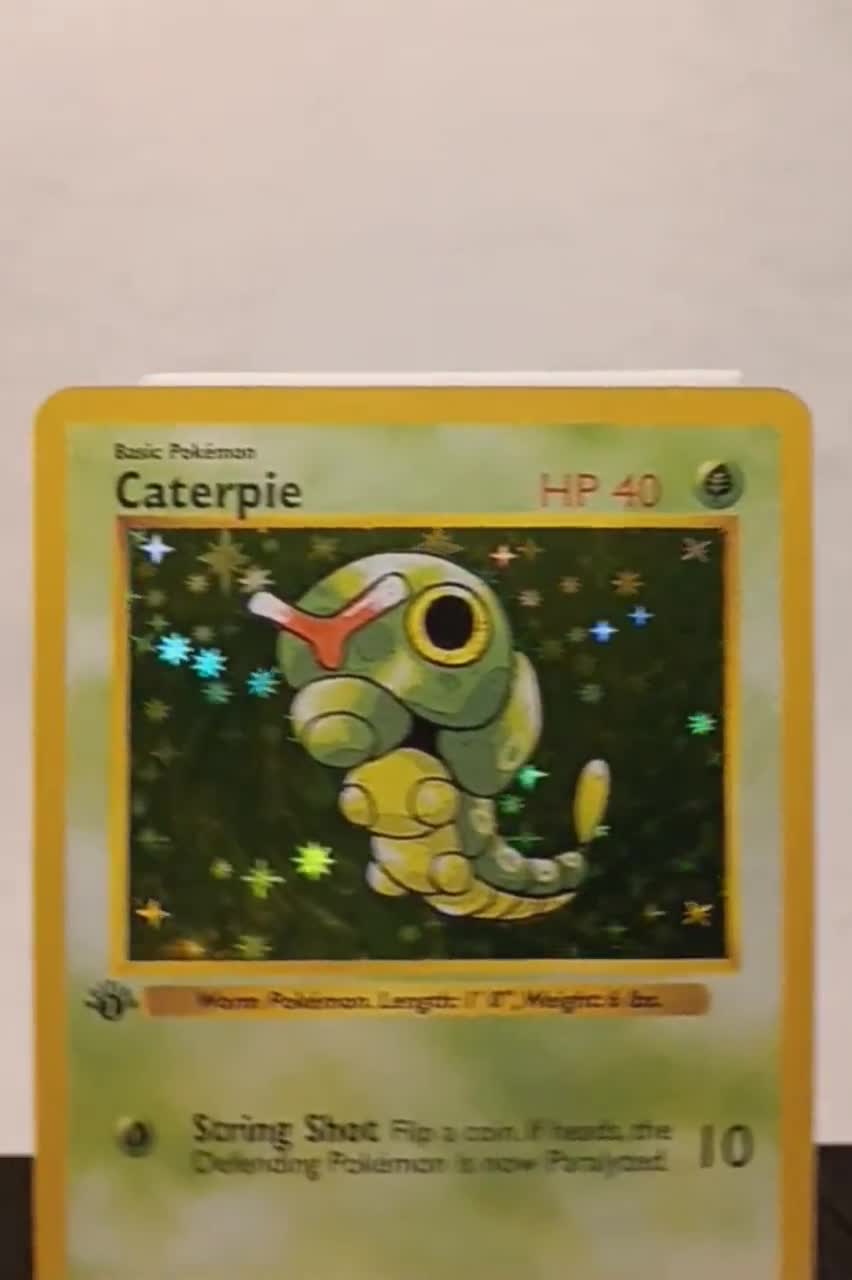 英語版　Caterpie 1st Edition shadowless Base Set 1st Edition Shadowless Caterpie Pokemon Trading