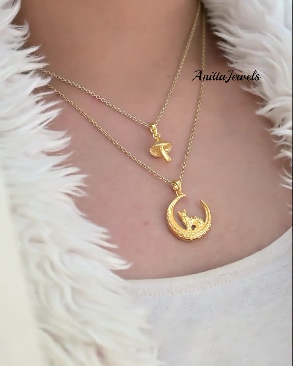 Ciondolo a forma di fungo in argento sterling: ciondolo per