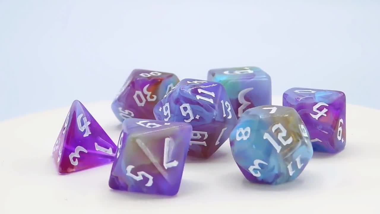 Sunset Paradise - 7 piece deals handmade dice set