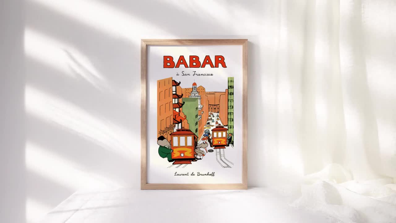 Babar San Francisco Poster Elephant Babar Art Cable Car
