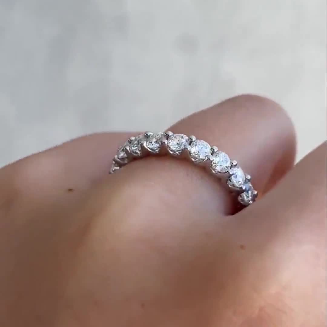 2mm、2.5mm、3mm、3.5mmのフルエタニティダイヤモンドリング、彼女への