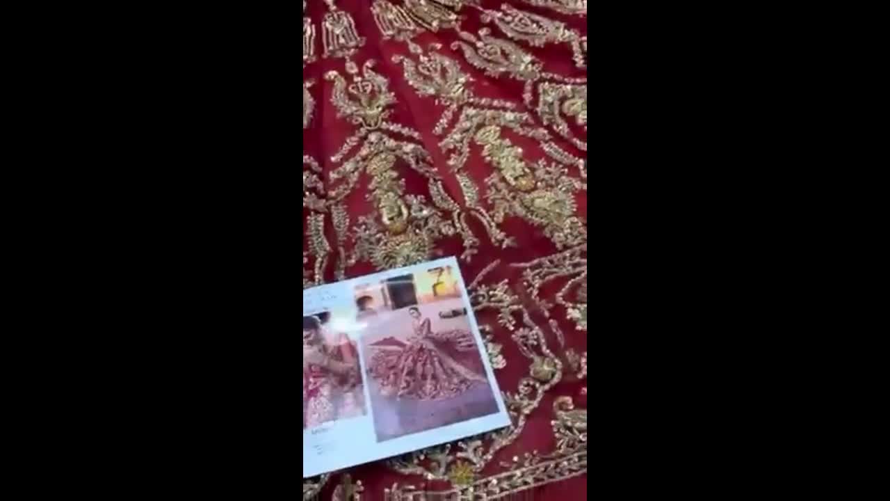 Red Bridal Lehenga Choli: Embroidered Silk Pakistani Wedding Dress