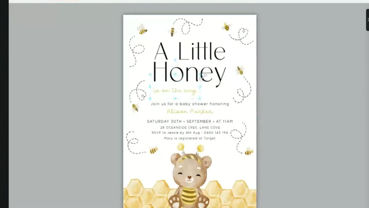 Bee Baby Shower Invitation. Couples Baby Shower Invitations. Parents to Bee  Coed Baby Shower. Virtual Evite Baby Showers Invite Text. J1