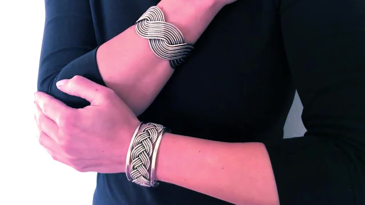 Vintage Taxco Mexico Heavy Modern Braided Woven Cuff Vintage Taxco Mexico Heavy Modern Braided Woven Cuff
