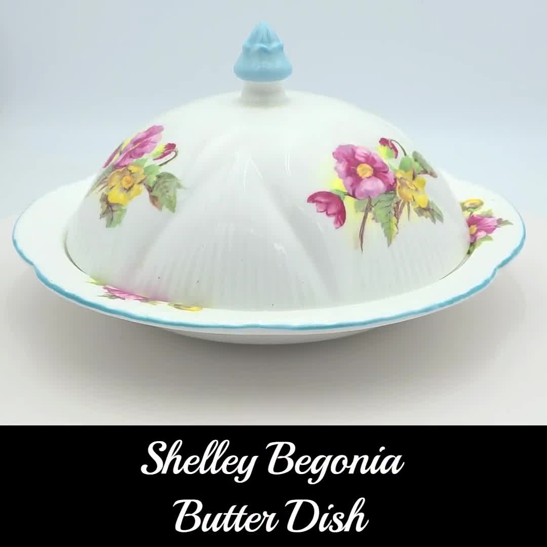 Shelley Begonia covered butter dish. popular