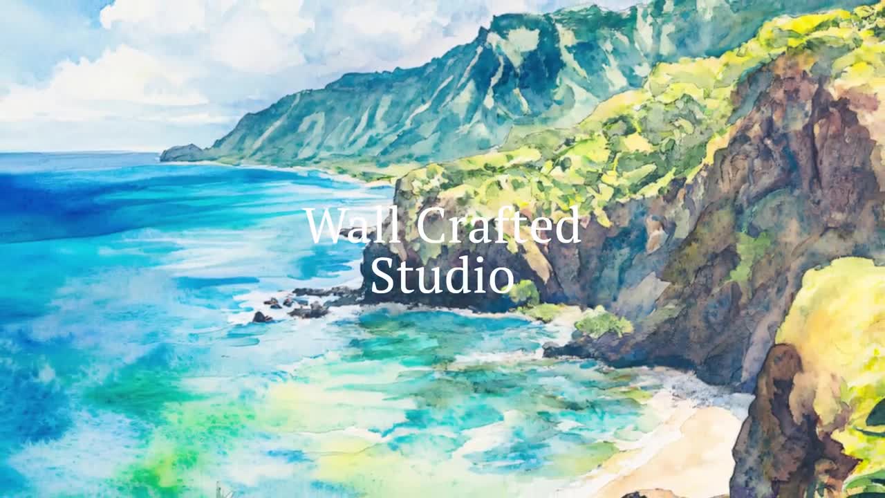 マウイ島の海岸沿いの絵画、キヘイのターコイズブルーの海岸のウォール