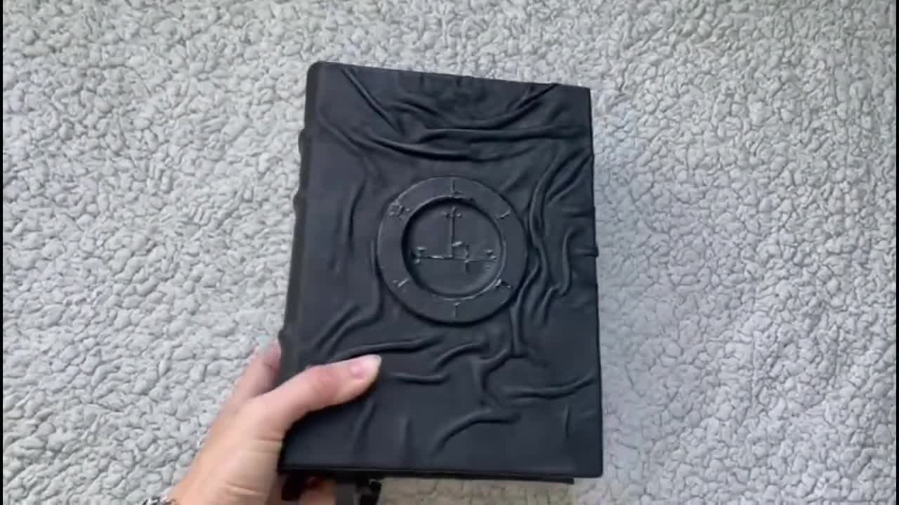Lilith Sigil Leather Grimoire: Black Occult Journal, Witchcraft Book of Shadows video poster