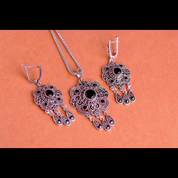 Antique Gold Handcrafted Vintage Turkish Jewelry Set