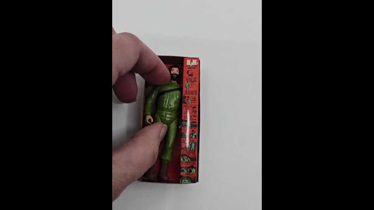 Figura en miniatura personalizada de GI Joe Man of Action, el soldado más pequeño del mundo, con diseño de fan art. Encaja en caja pequeña (vacía o con figura de 3"). video poster